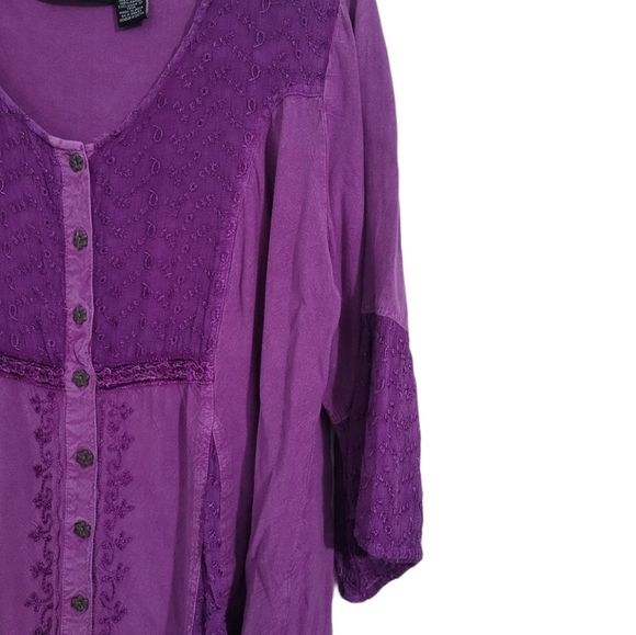 Denim 24/7   Women's 22W     Asymmetrical hem    Tunic    Top  Purple - Picture 6 of 10